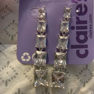 CUBIC ZIRCONIA SENSITIVE SOLUTIONS 2” dangles